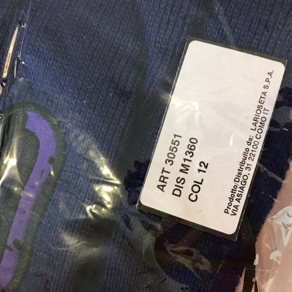 *SOLD* Multi-color Moschino Logo Scarf in solid BLUE - Picture 4 of 5